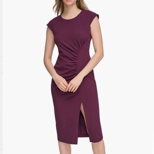 New- Calvin Klein Rich Purple Midi Sheath Dress